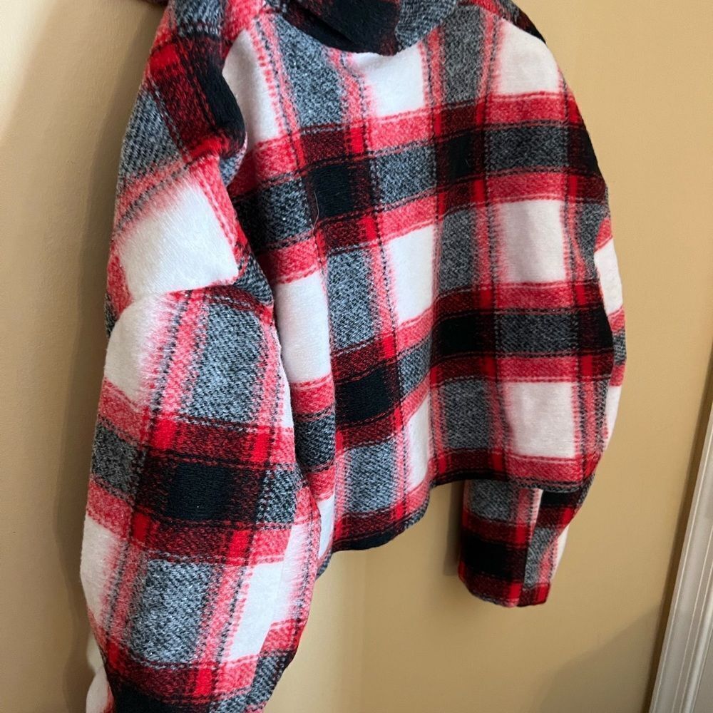 NWT lovers + friends red plaid cropped‎ jacket small - Picture 7 of 8